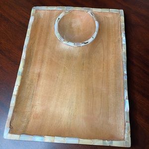 Opal and Wood Serving Tray
